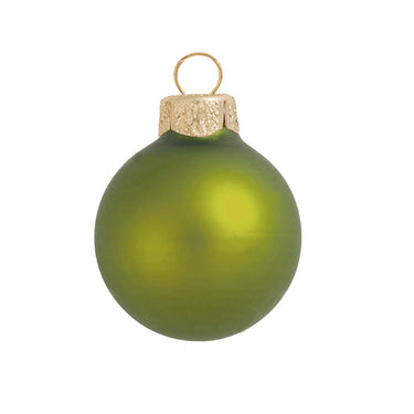 Matte Green Kiwi Glass Ball Christmas Ornament 7